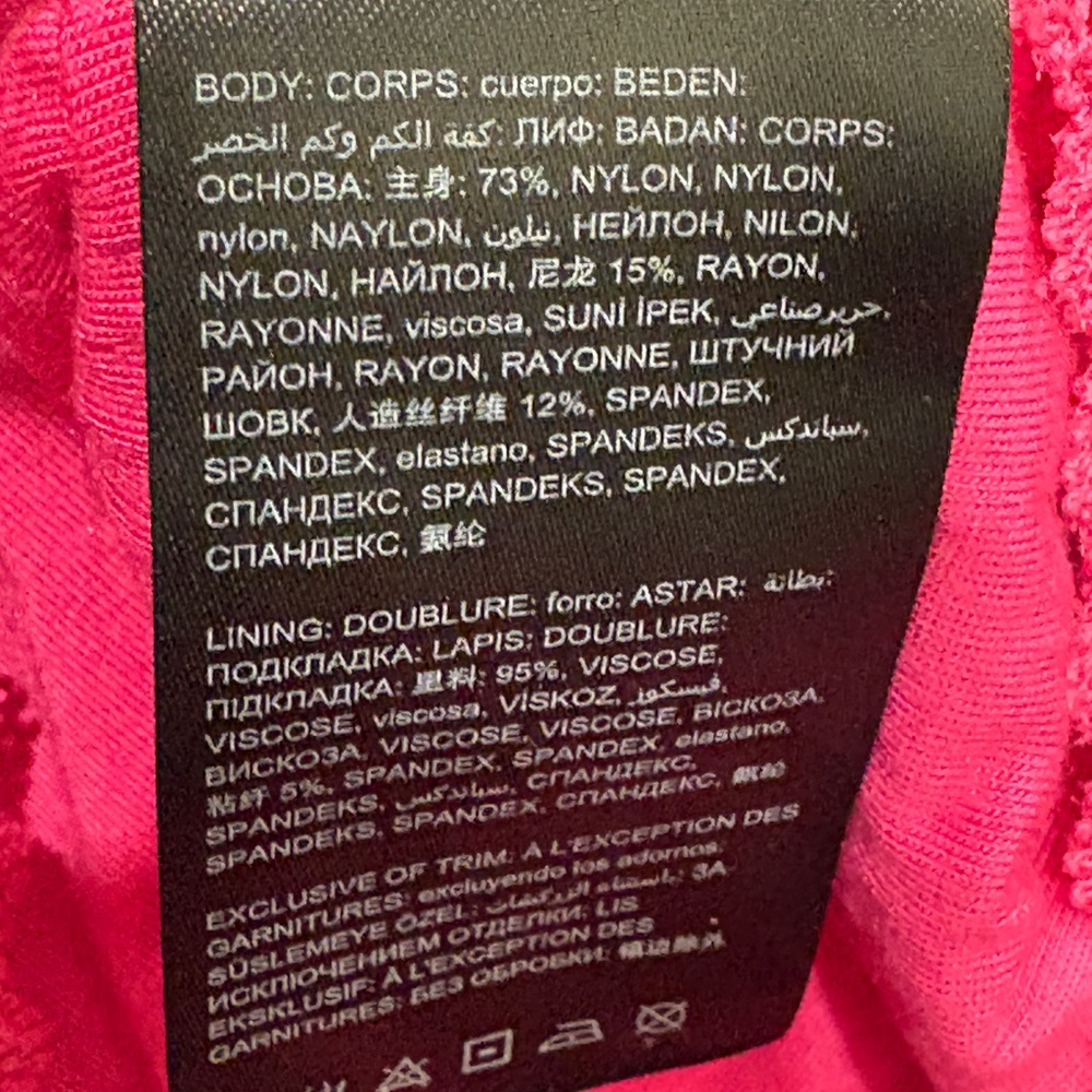 bebe Lace Crop Top – XS – Shocking Pink Fuchsia💖 - Picture 12 of 15
